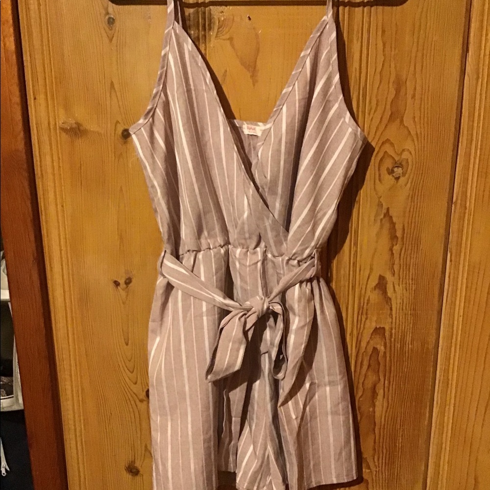 Stripped purple and white romper